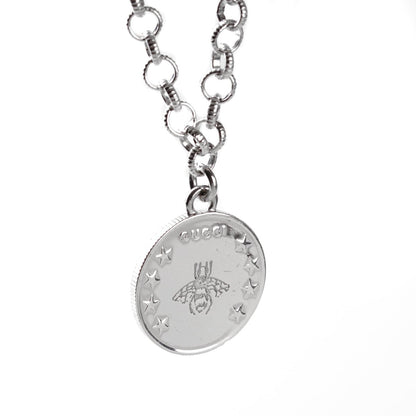 Guthtcci Double G Bee Coin Silver Necklace