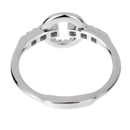 Guthtcci Double G Diamond White Gold Ring