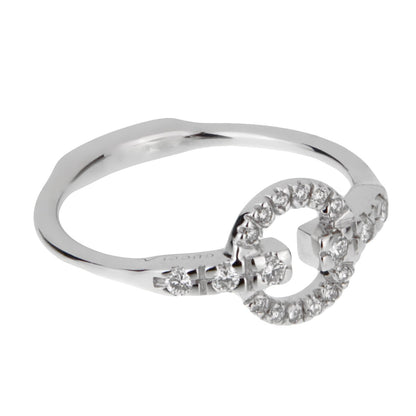 Guthtcci Double G Diamond White Gold Ring