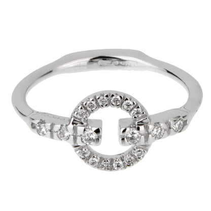 Guthtcci Double G Diamond White Gold Ring