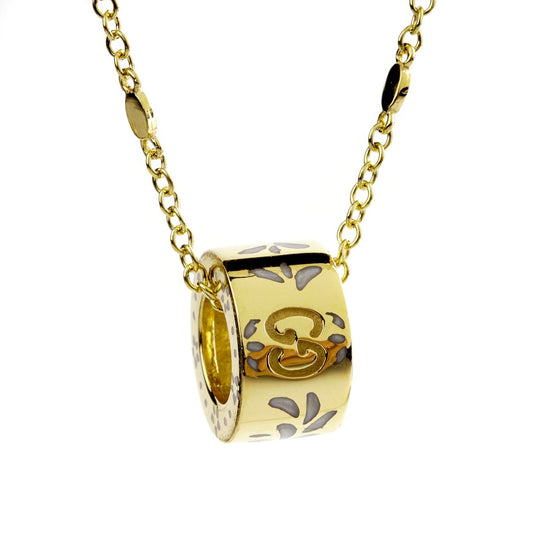 Guthtcci Double G Enamel Gold Necklace