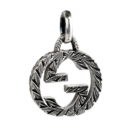 Guthtcci Double G Engraved Silver Charm Pendant