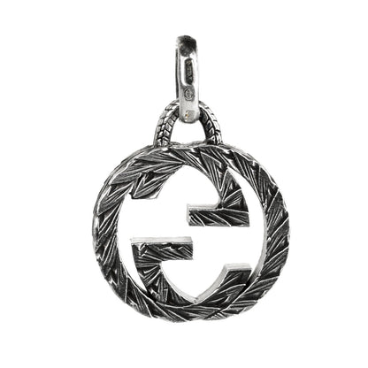 Guthtcci Double G Engraved Silver Charm Pendant