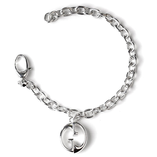 Guthtcci Double G Motif Silver Bracelet