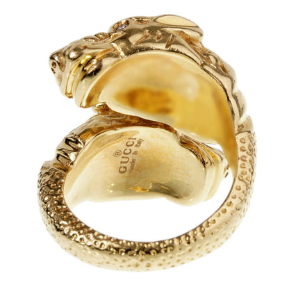 Guthtcci Double Tiger Diamond Yellow Gold Ring Sz 6
