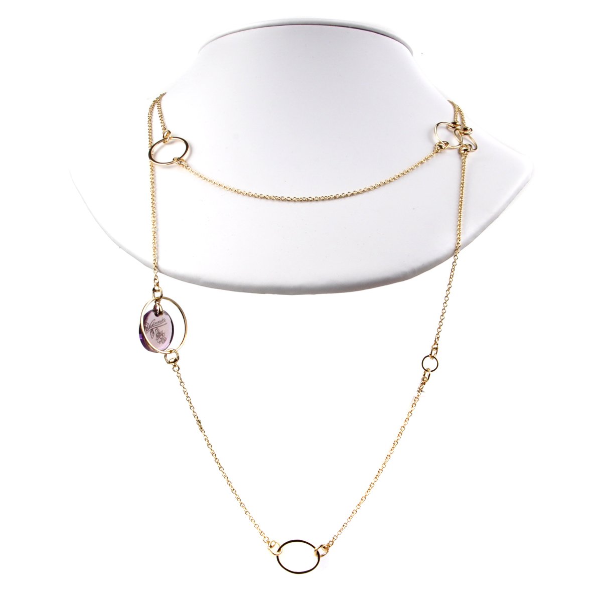 Guthtcci Flora Amethyst Drop Necklace