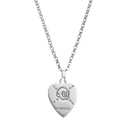Guthtcci Ghost Heart Silver Necklace