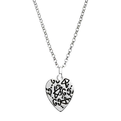 Guthtcci Ghost Heart Silver Necklace