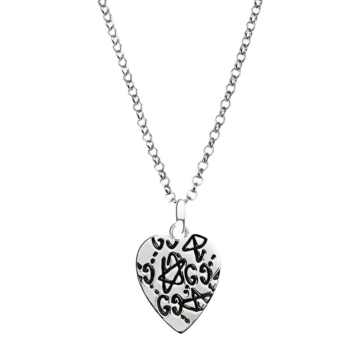 Guthtcci Ghost Heart Silver Necklace