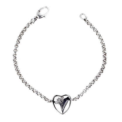 Guthtcci Heart Butterfly Silver Bracelet