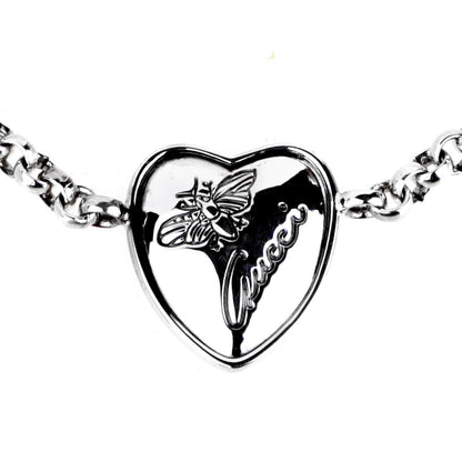 Guthtcci Heart Butterfly Silver Bracelet