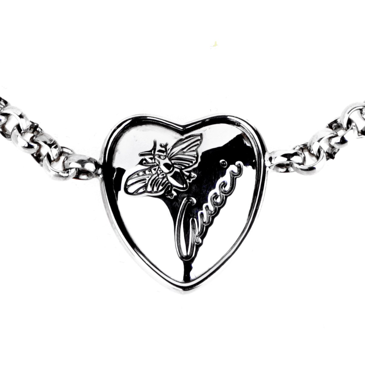 Guthtcci Heart Butterfly Silver Bracelet