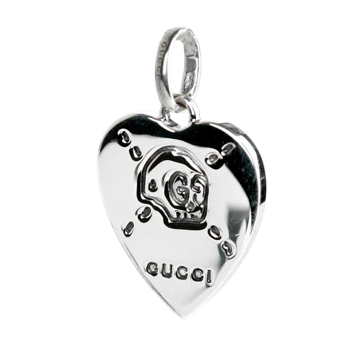 Guthtcci Heart Skull Stars Silver Charm Pendant