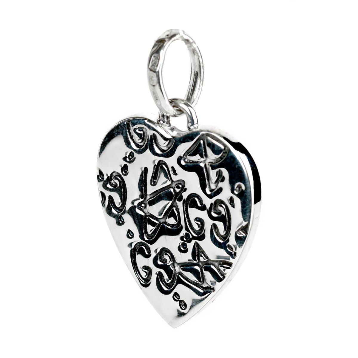 Guthtcci Heart Skull Stars Silver Charm Pendant