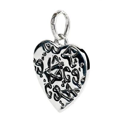 Guthtcci Heart Skull Stars Silver Charm Pendant