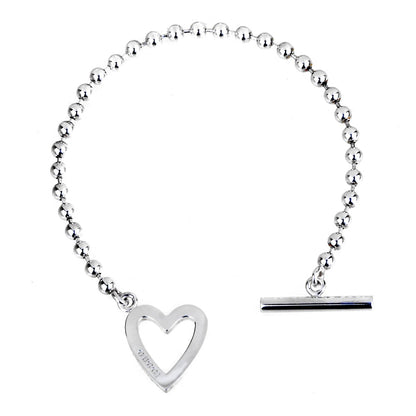 Guthtcci Heart Toggle Silver Bracelet