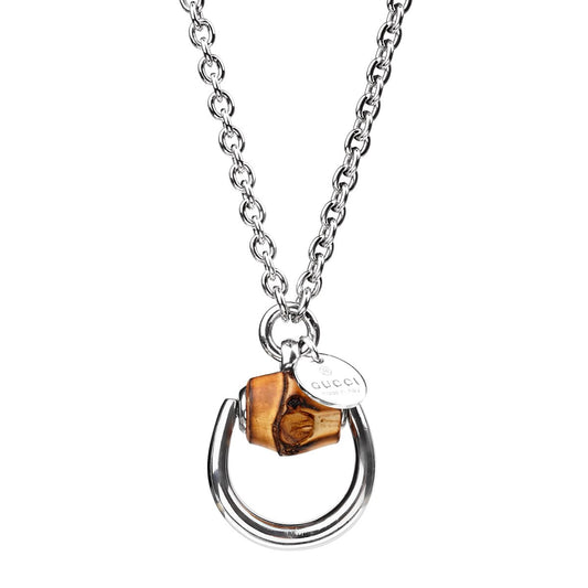 Guthtcci Horsebit Bamboo Silver Necklace