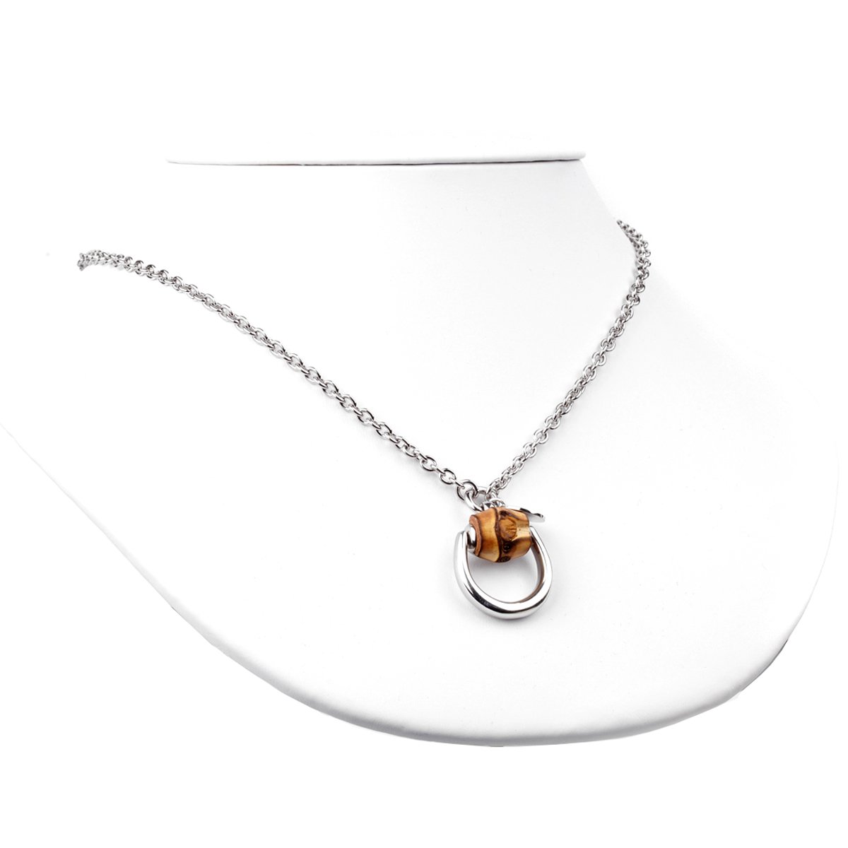 Guthtcci Horsebit Bamboo Silver Necklace