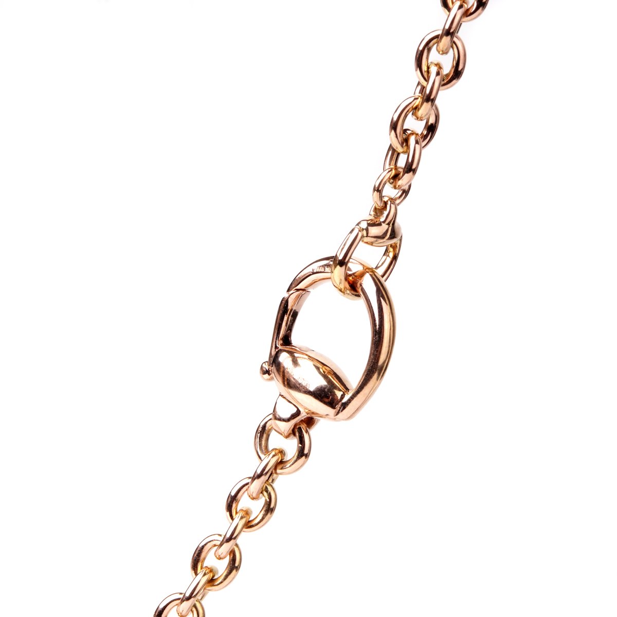 Guthtcci Horsebit Black Diamond Rose Gold Necklace