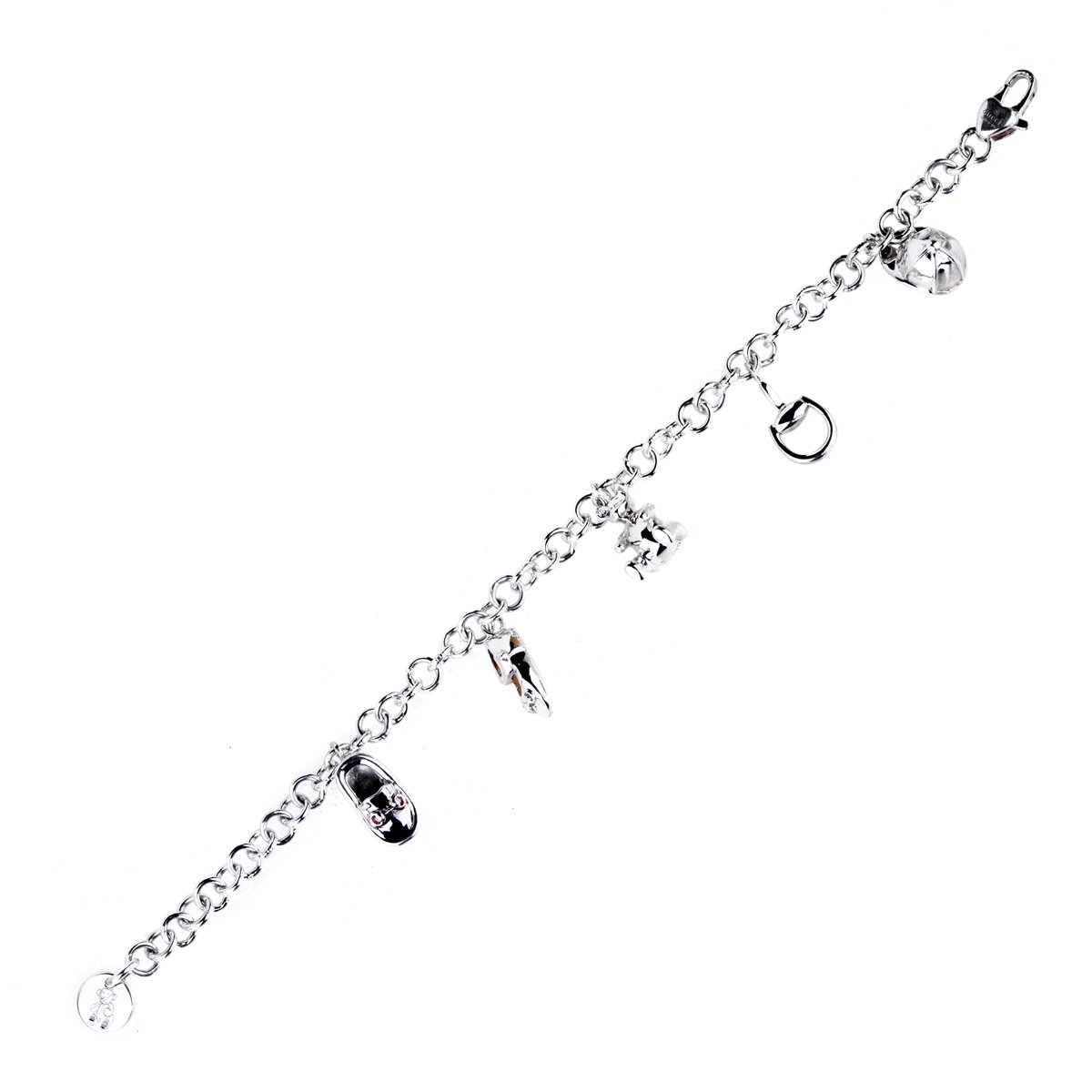 Guthtcci Horsebit Charm Silver Bracelet