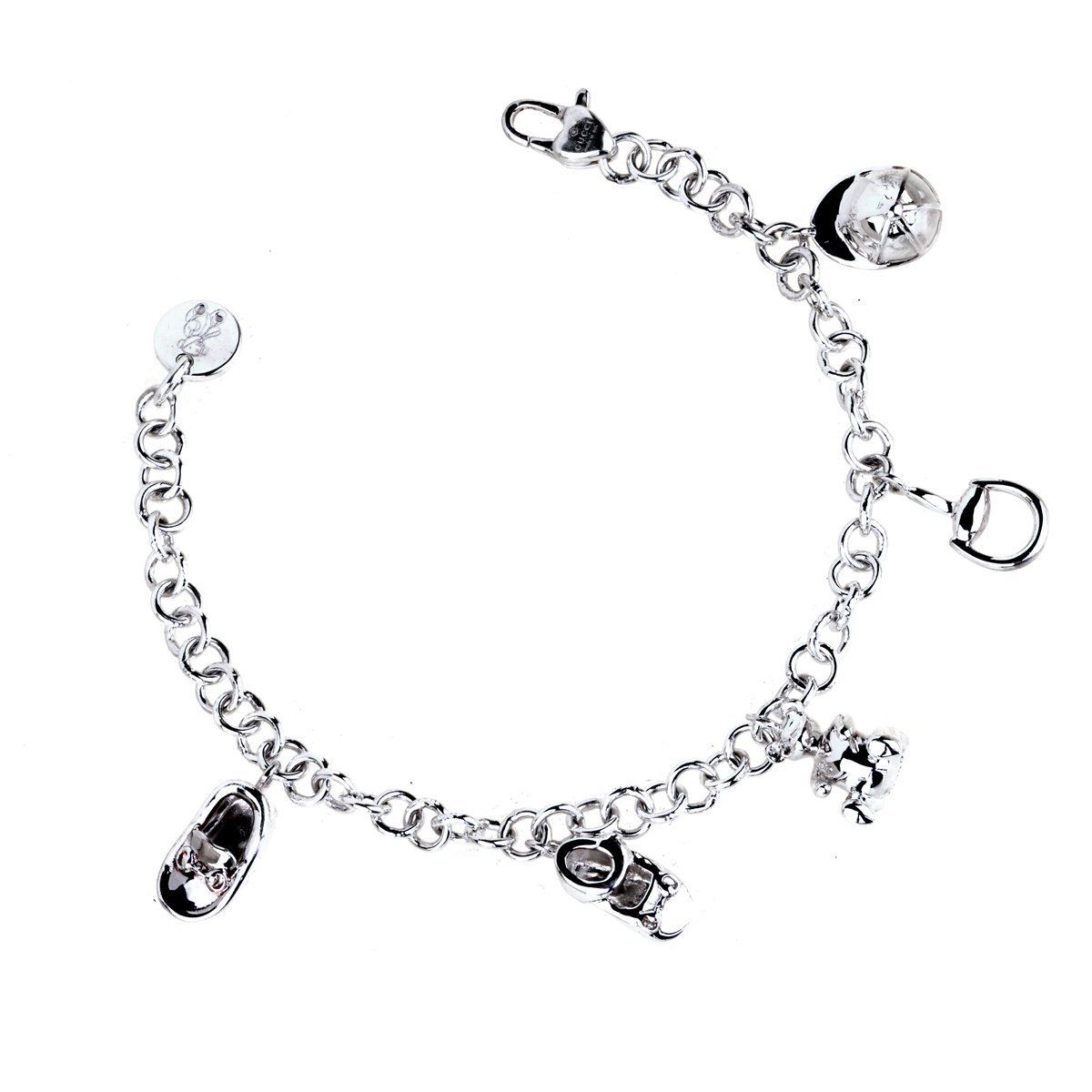Guthtcci Horsebit Charm Silver Bracelet