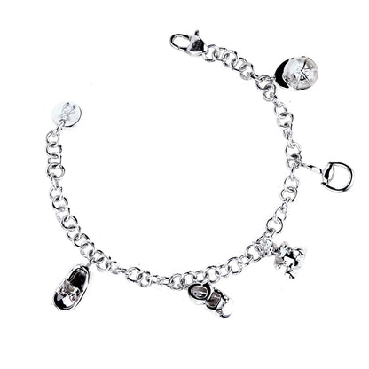 Guthtcci Horsebit Charm Silver Bracelet