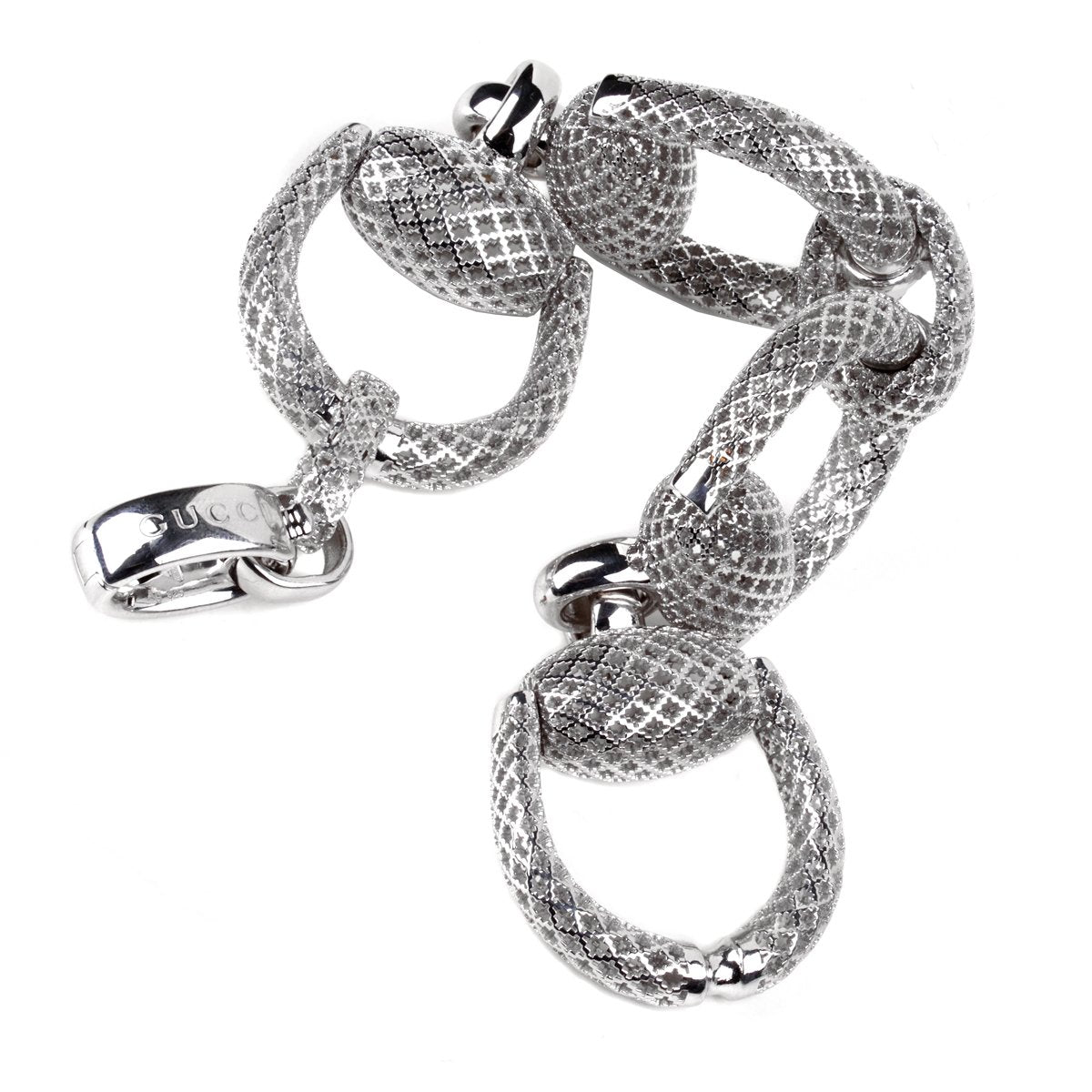 Guthtcci Horsebit Diamantissima Silver Bracelet