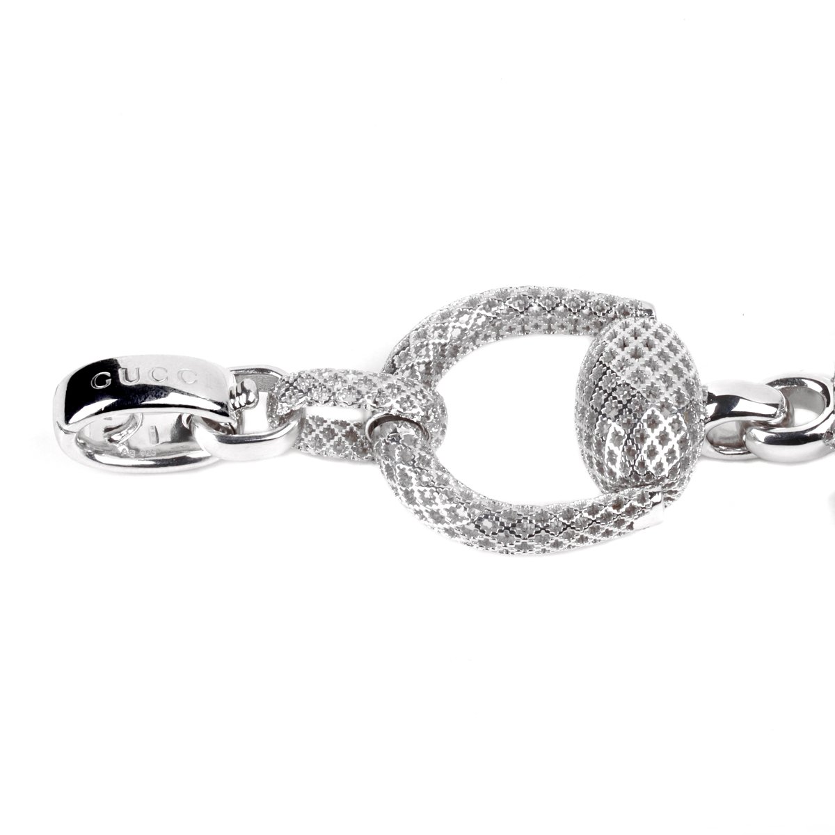 Guthtcci Horsebit Diamantissima Silver Bracelet