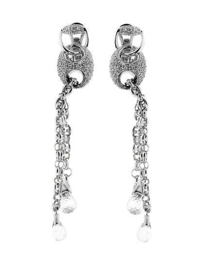 Guthtcci Horsebit Diamond Earrings in White Gold
