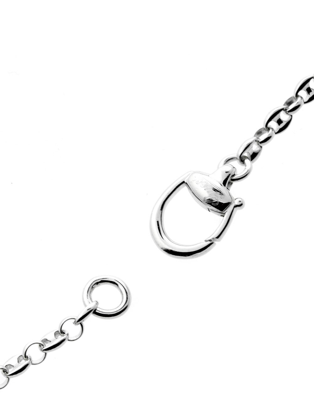 Guthtcci Horsebit Diamond Necklace in White Gold