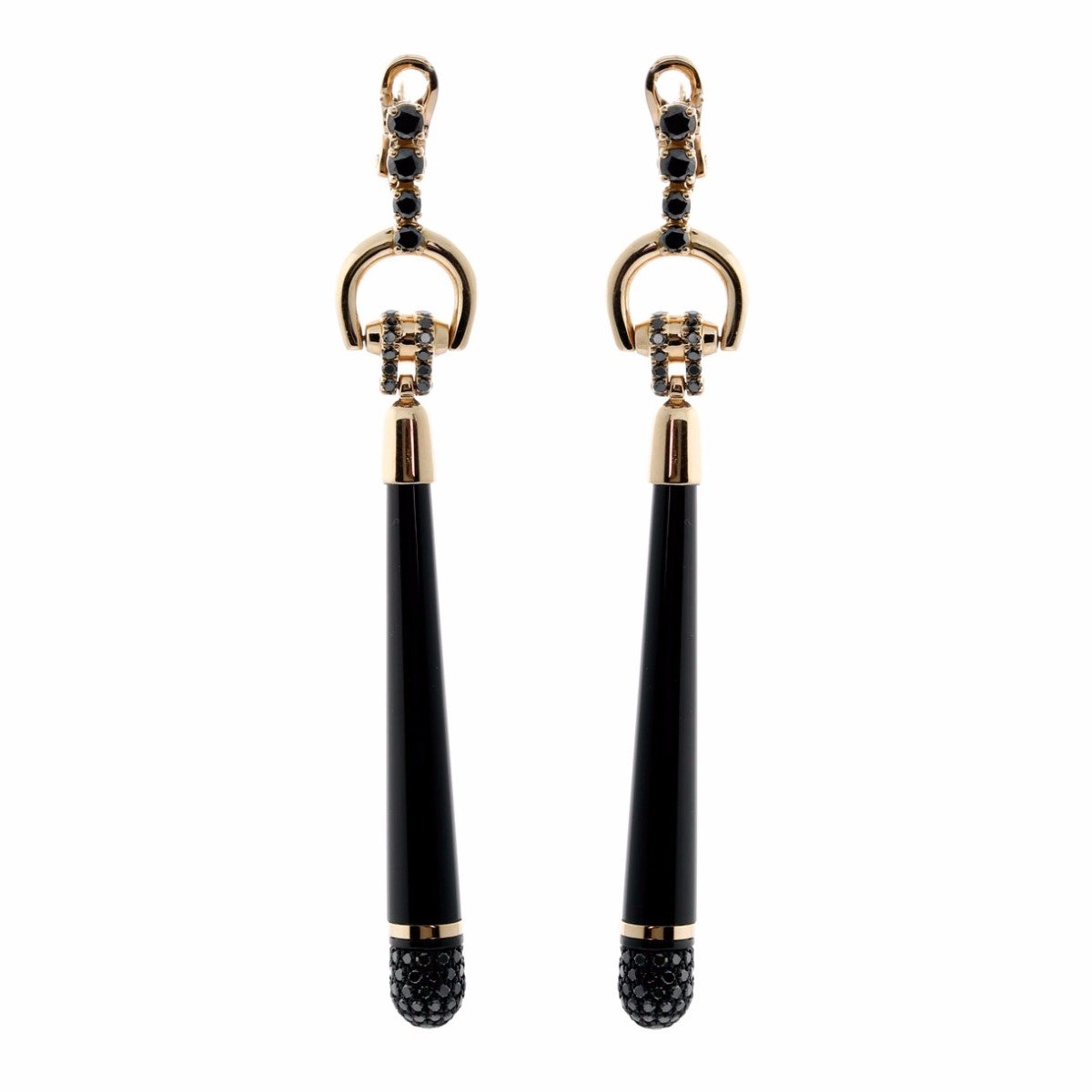 Guthtcci Horsebit Diamond Rose Gold Earrings