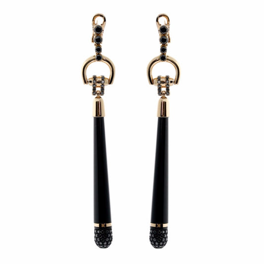 Guthtcci Horsebit Diamond Rose Gold Earrings