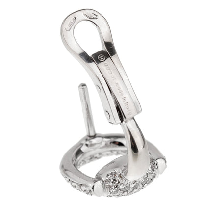 Guthtcci Horsebit Diamond White Gold Earrings