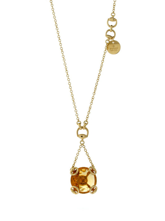 Guthtcci Horsebit Gold Citrine Necklace