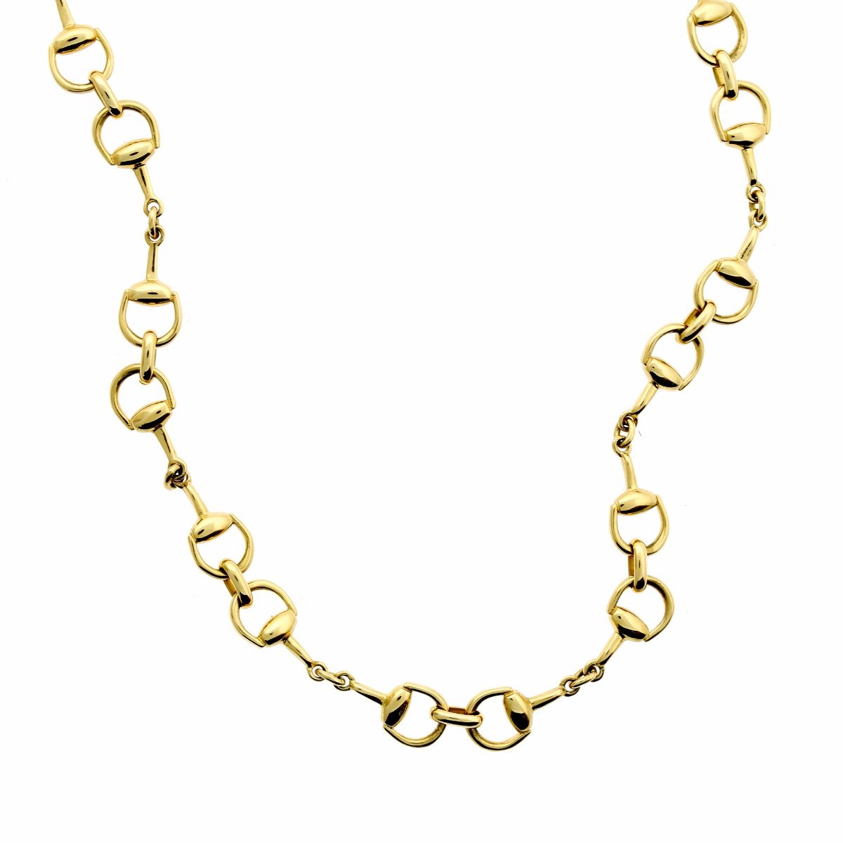 Guthtcci Horsebit Gold Necklace
