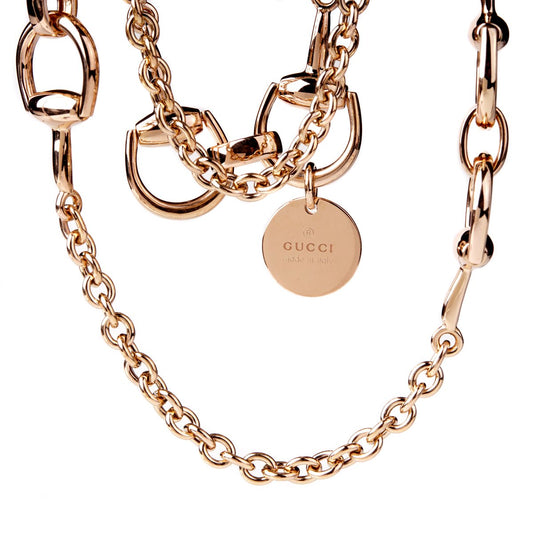 Guthtcci Horsebit Long Rose Gold Necklace