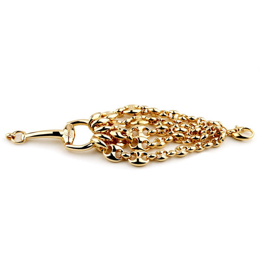 Guthtcci Horsebit Multistrand Gold Bracelet