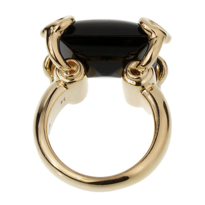 Guthtcci Horsebit Onyx Yellow Gold Cocktail Ring