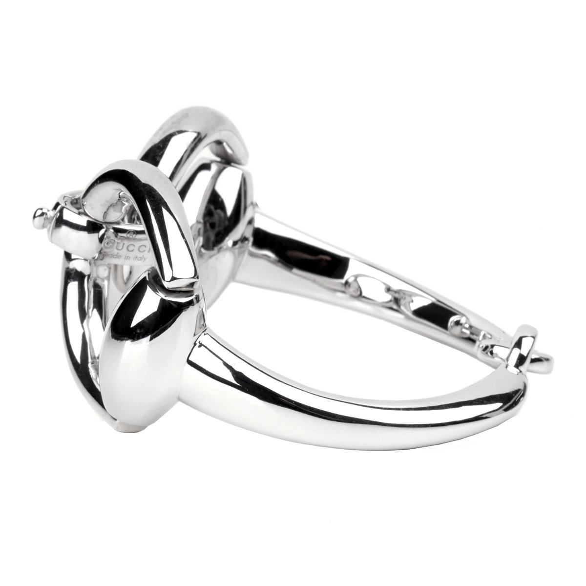 Guthtcci Horsebit Silver Bangle Bracelet