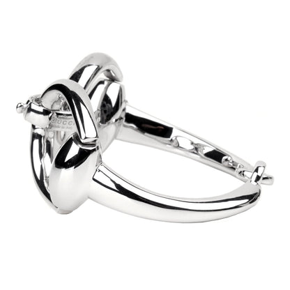Guthtcci Horsebit Silver Bangle Bracelet