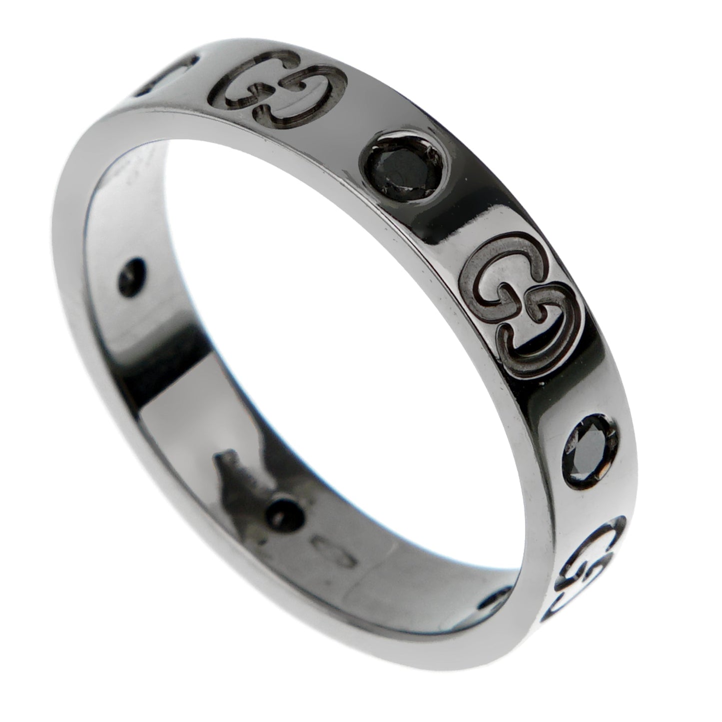 Guthtcci Icon 18k Blackened White Gold Diamond Ring