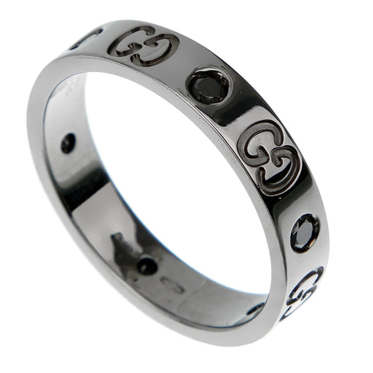 Guthtcci Icon 18k Blackened White Gold Diamond Ring