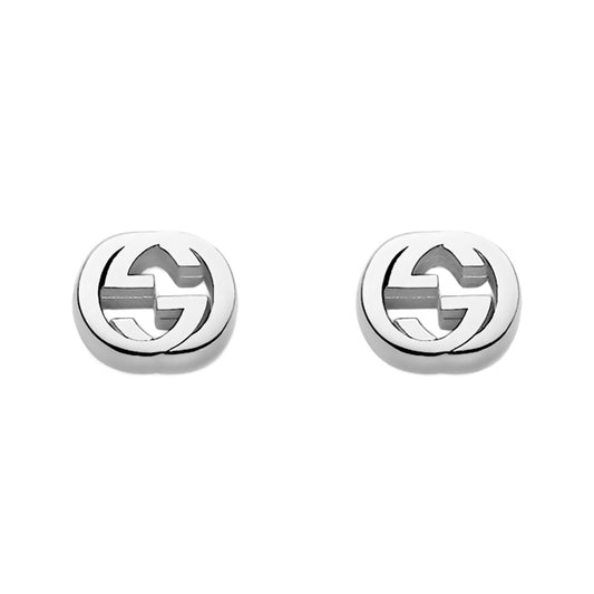 Guthtcci Interlocking G Silver Earrings