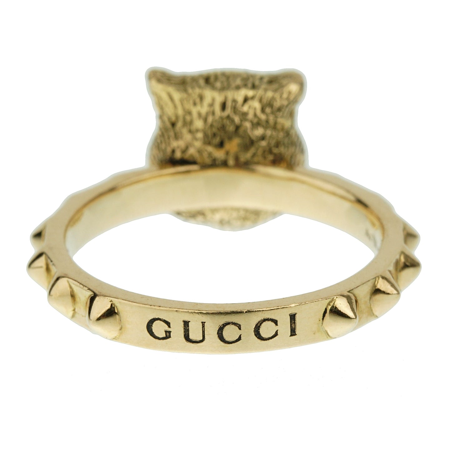 Guthtcci Le Marche Des Marveilles Diamond Yellow Gold Cat Ring Sz 6 1/4