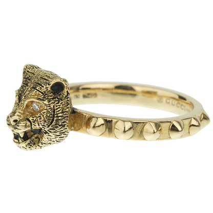 Guthtcci Le Marche Des Marveilles Diamond Yellow Gold Cat Ring Sz 6 1/4
