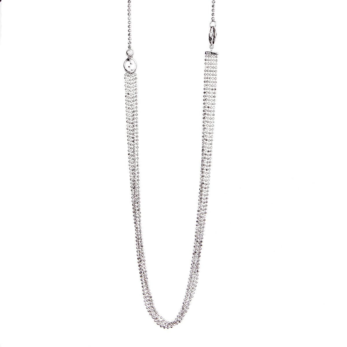Guthtcci Multistrand White Gold Diamond Necklace