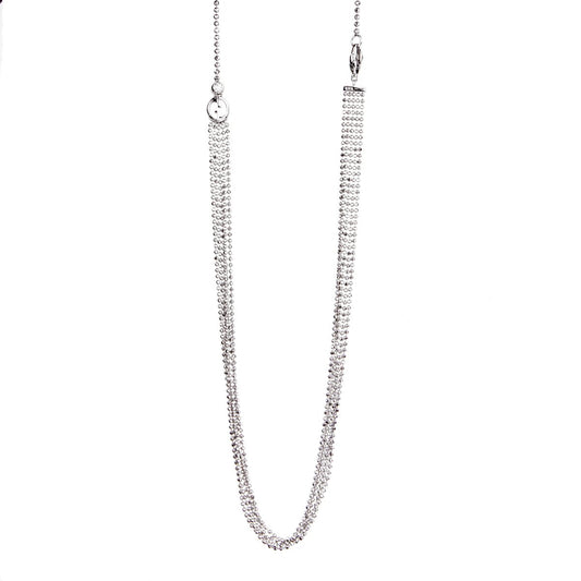 Guthtcci Multistrand White Gold Diamond Necklace