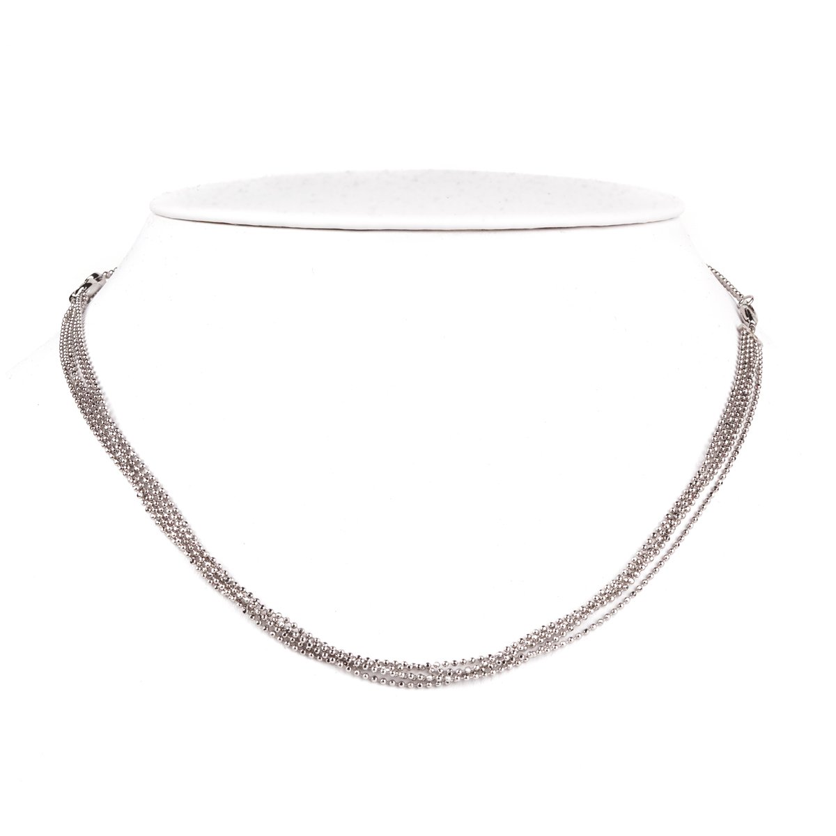 Guthtcci Multistrand White Gold Diamond Necklace
