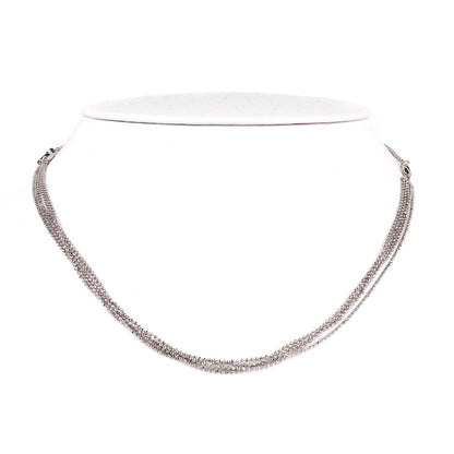 Guthtcci Multistrand White Gold Diamond Necklace