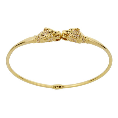 Guthtcci Panther Diamond 18k Yellow Gold Necklace